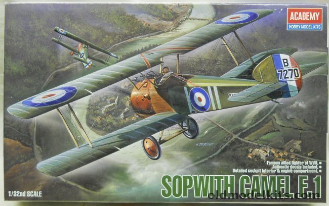 Academy 1/32 Sopwith Camel F-1 - Capt Roy Brown No 209 Sq May 1918 / No. 43 Sq Mid 1918, 2189 plastic model kit